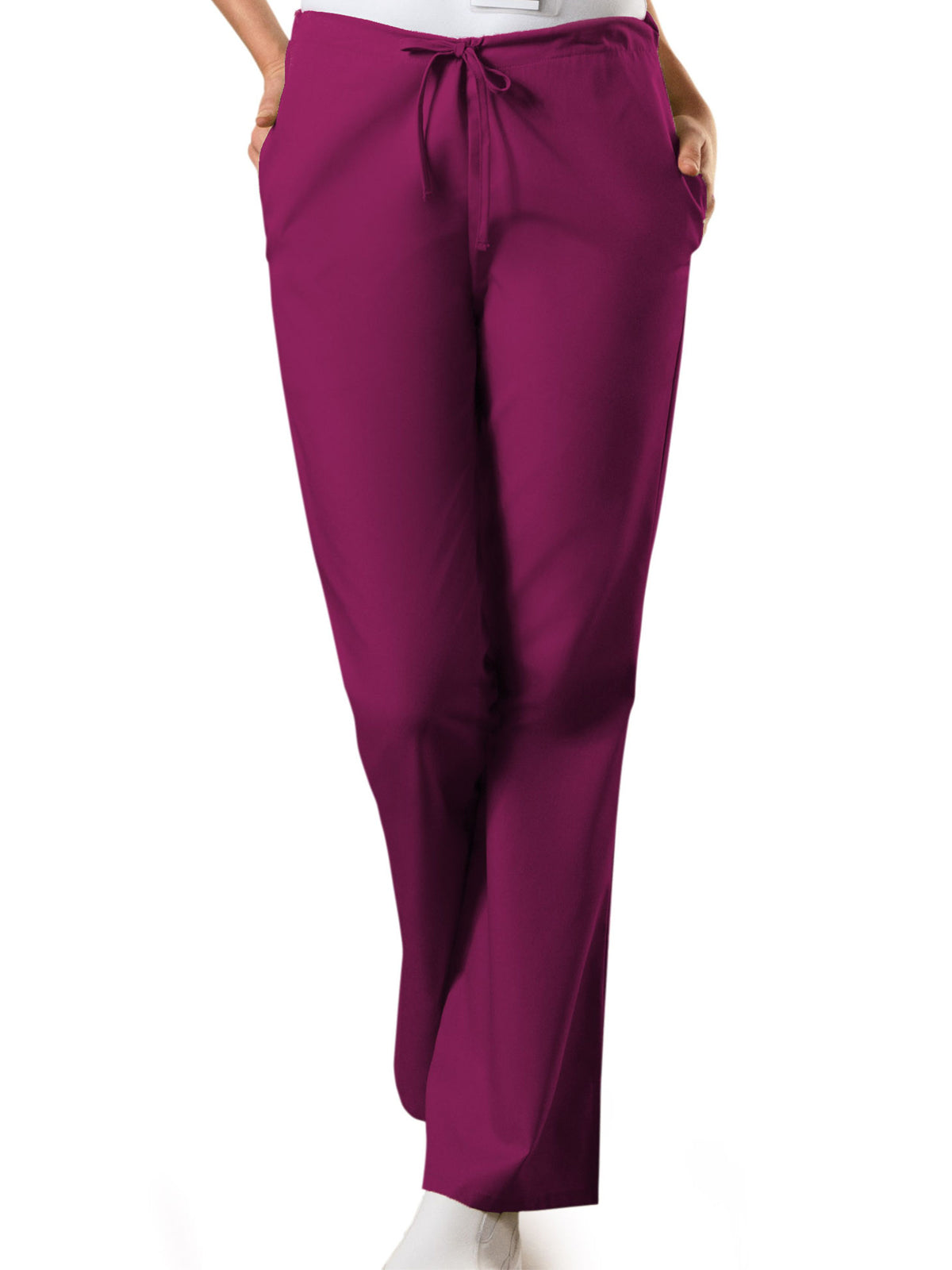 Women's Natural Rise Flare Leg Drawstring Pant - 4101 - Wine