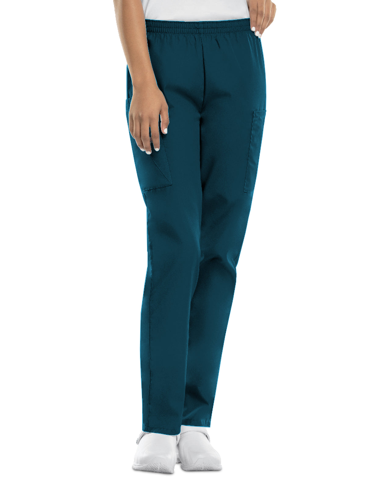 Women's Natural Rise Tapered Pull-On Cargo Pant - 4200 - Caribbean Blue