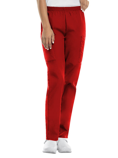 Women's Natural Rise Tapered Pull-On Cargo Pant - 4200 - Red