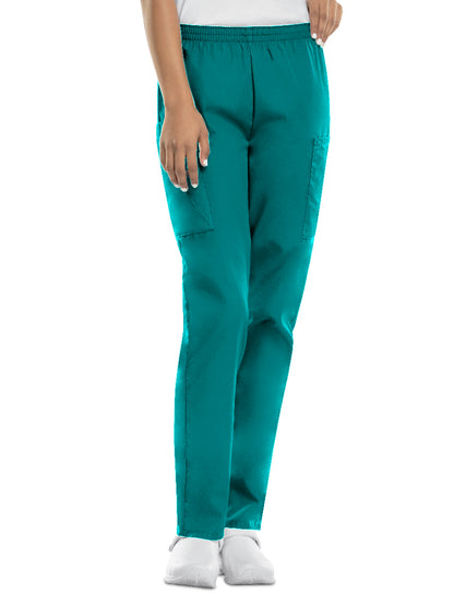 Women's Natural Rise Tapered Pull-On Cargo Pant - 4200 - Teal Blue