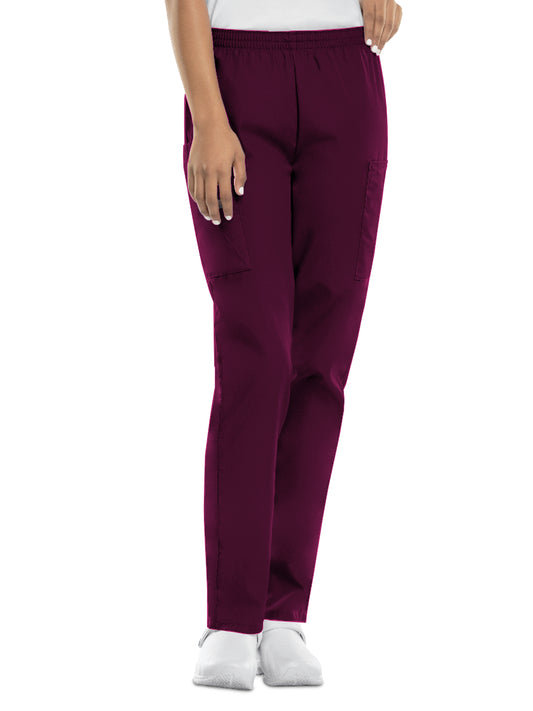 Women's Natural Rise Tapered Pull-On Cargo Pant - 4200 - Wine