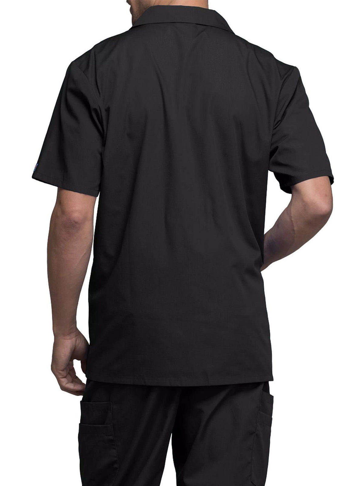 Men's Zip Front Scrub Jacket - 4300 - Black