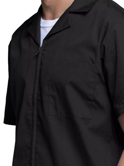 Men's Zip Front Scrub Jacket - 4300 - Black