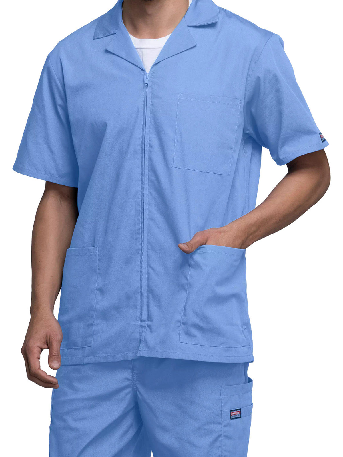 Men's Zip Front Scrub Jacket - 4300 - Ciel