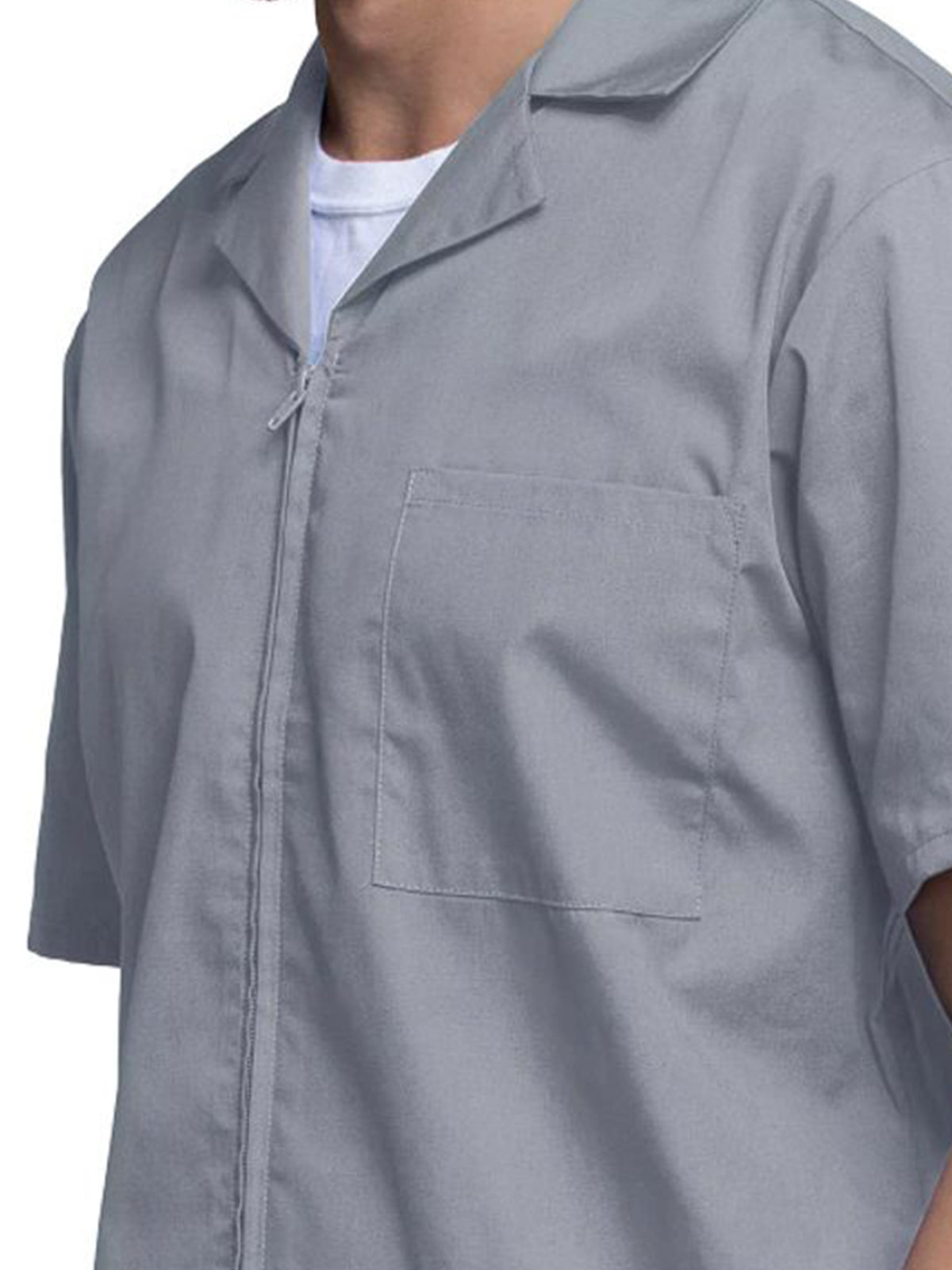 Men's Zip Front Scrub Jacket - 4300 - Grey