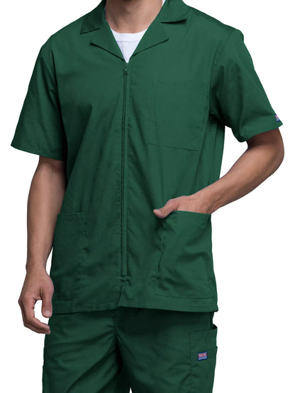 Men's Zip Front Scrub Jacket - 4300 - Hunter