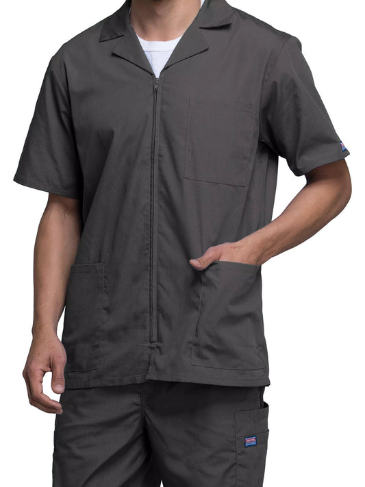 Men's Zip Front Scrub Jacket - 4300 - Pewter