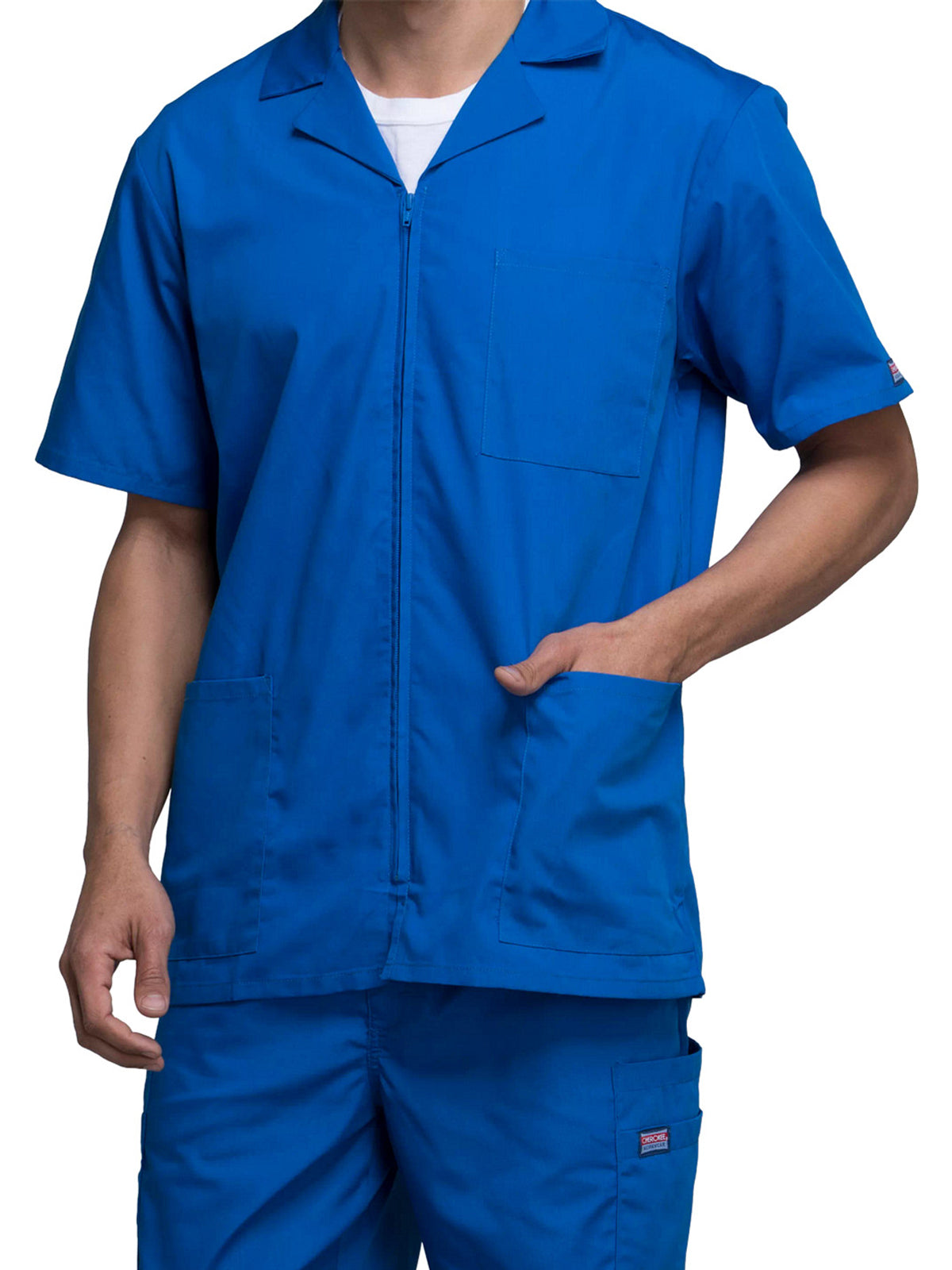 Men's Zip Front Scrub Jacket - 4300 - Royal