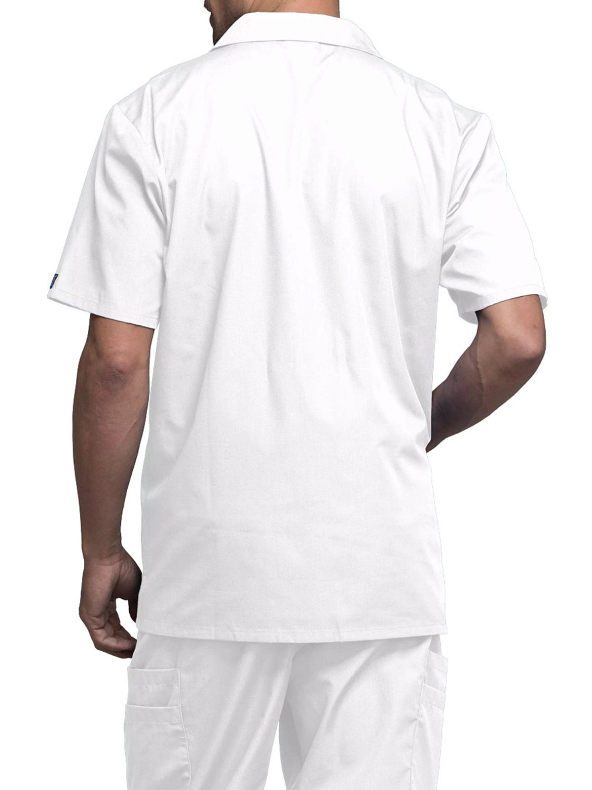 Men's Zip Front Scrub Jacket - 4300 - White