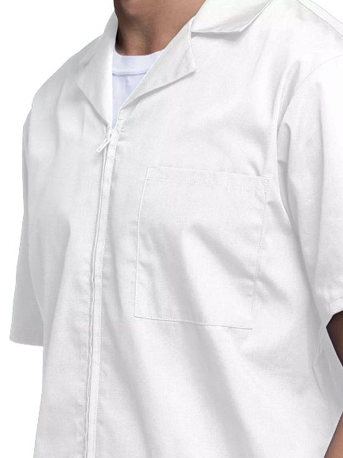 Men's Zip Front Scrub Jacket - 4300 - White