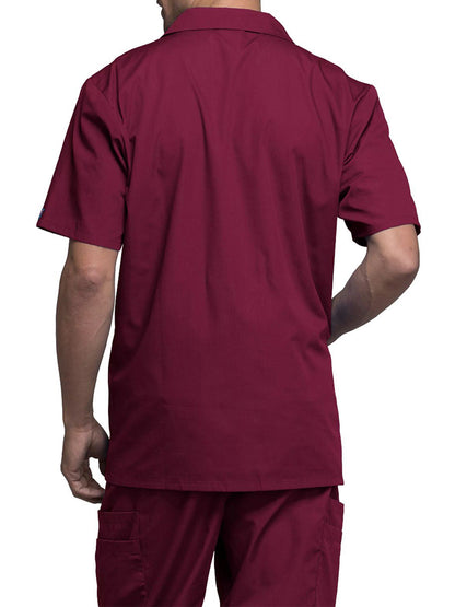 Men's Zip Front Scrub Jacket - 4300 - Wine