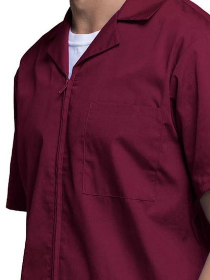 Men's Zip Front Scrub Jacket - 4300 - Wine