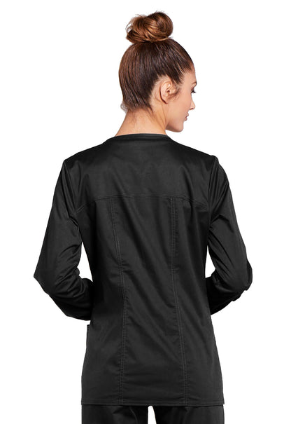 Women's 3-Pocket Zip Front Scrub Jacket - 4315 - Black