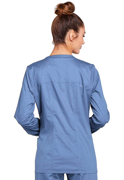 Women's 3-Pocket Zip Front Scrub Jacket - 4315 - Ciel