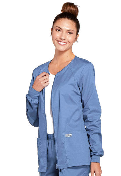 Women's 3-Pocket Zip Front Scrub Jacket - 4315 - Ciel