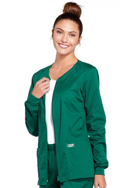 Women's 3-Pocket Zip Front Scrub Jacket - 4315 - Hunter