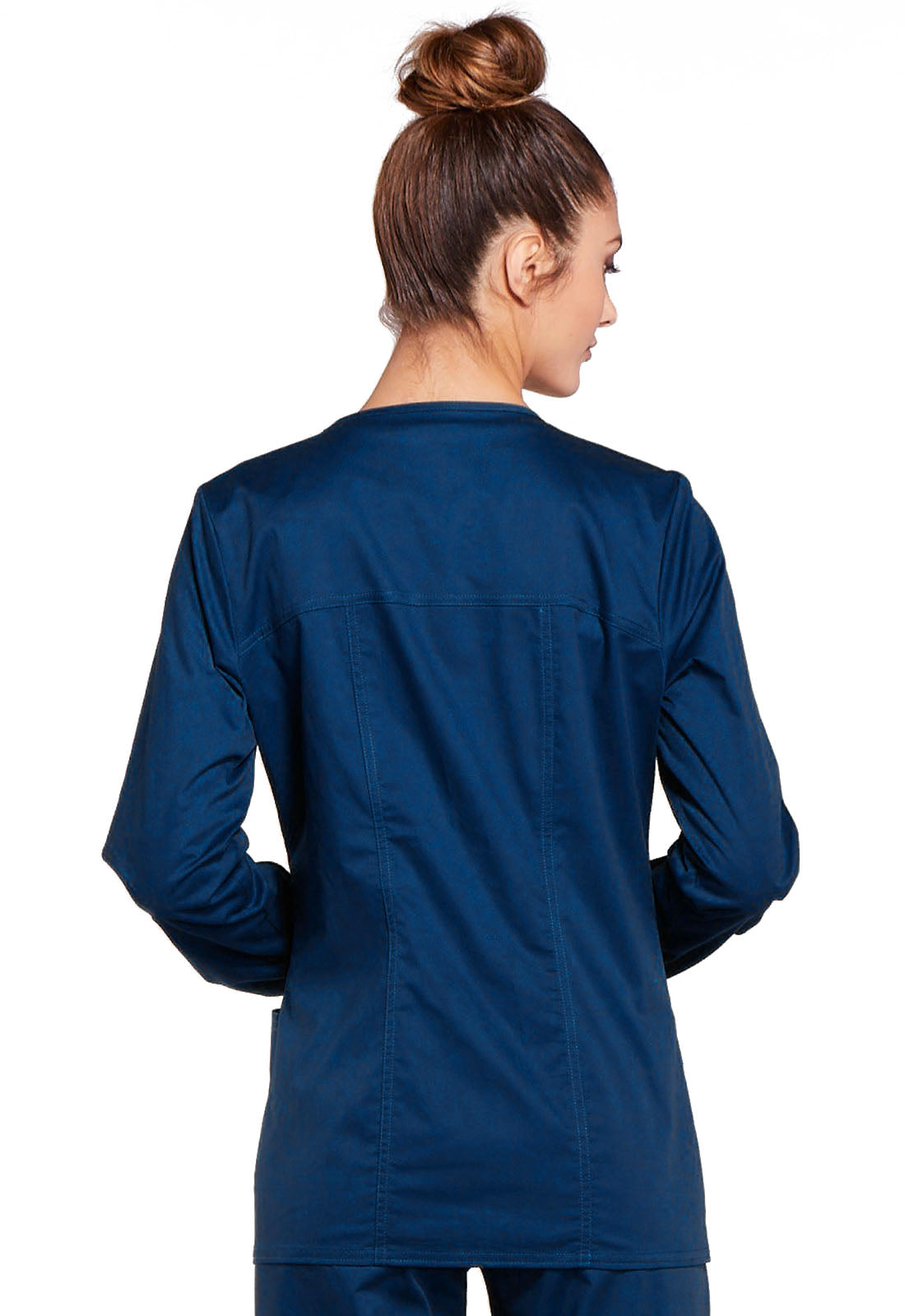 Women's 3-Pocket Zip Front Scrub Jacket - 4315 - Navy