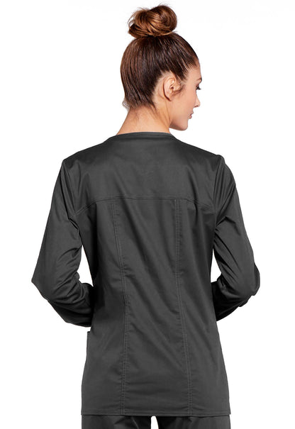 Women's 3-Pocket Zip Front Scrub Jacket - 4315 - Pewter