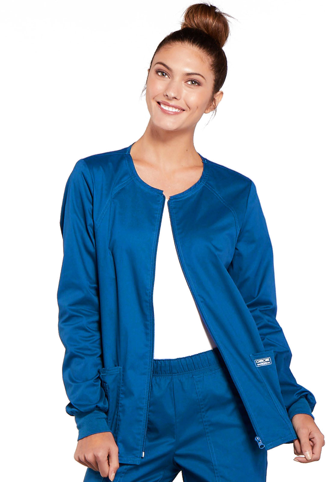 Women's 3-Pocket Zip Front Scrub Jacket - 4315 - Royal