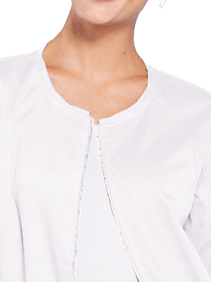 Women's 3-Pocket Zip Front Scrub Jacket - 4315 - White