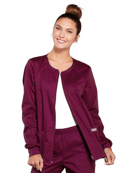 Women's 3-Pocket Zip Front Scrub Jacket - 4315 - Wine