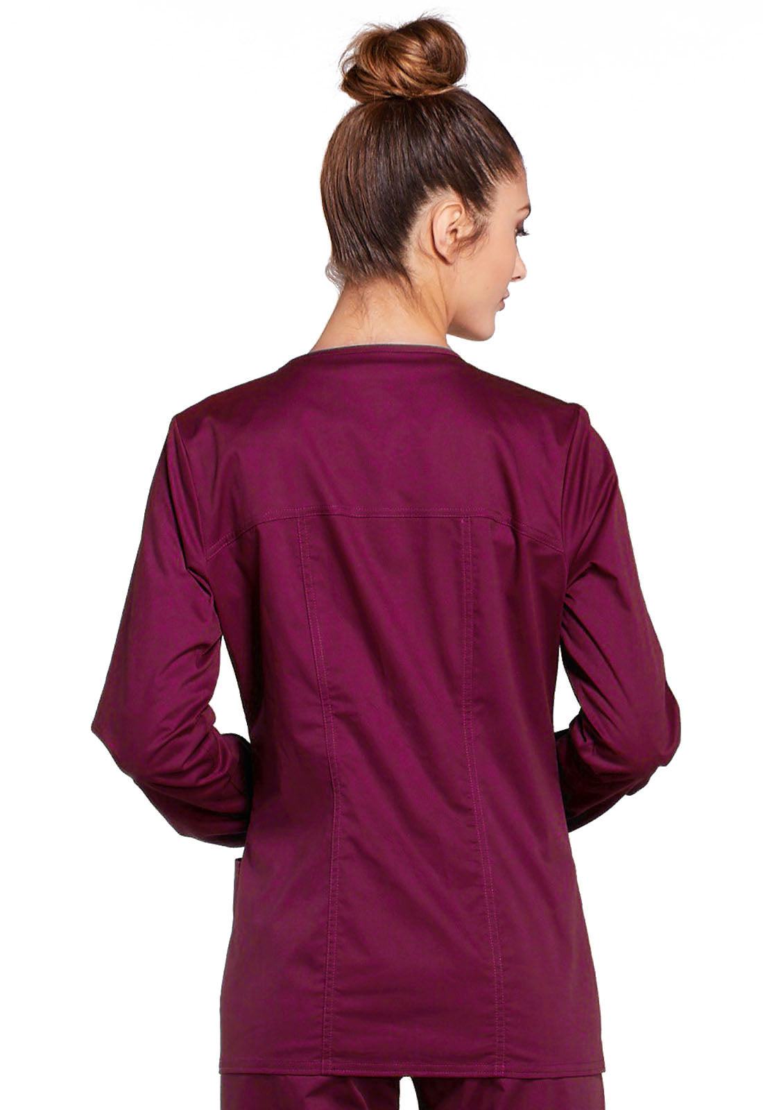 Women's 3-Pocket Zip Front Scrub Jacket - 4315 - Wine