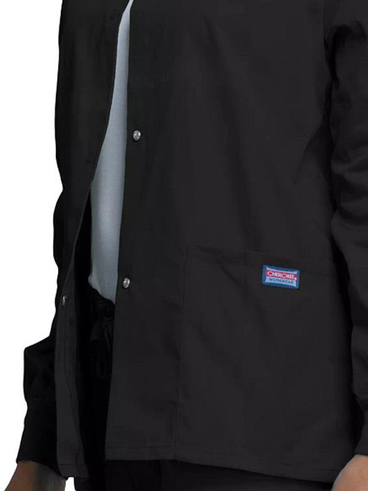 Women's Snap Front Scrub Jacket - 4350 - Black