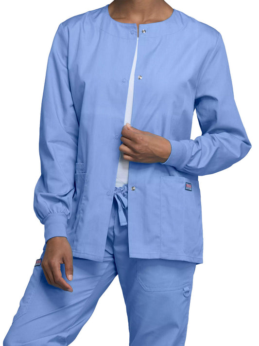 Women's Snap Front Scrub Jacket - 4350 - Ciel