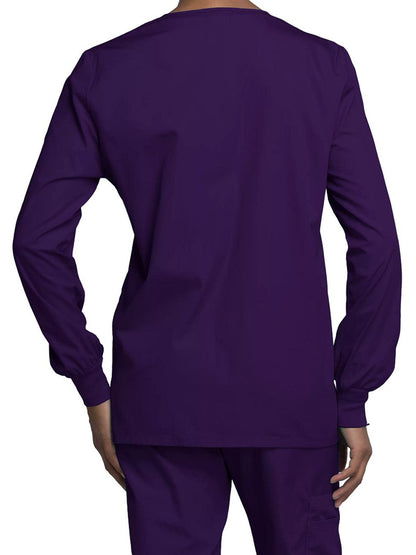 Women's Snap Front Scrub Jacket - 4350 - Eggplant