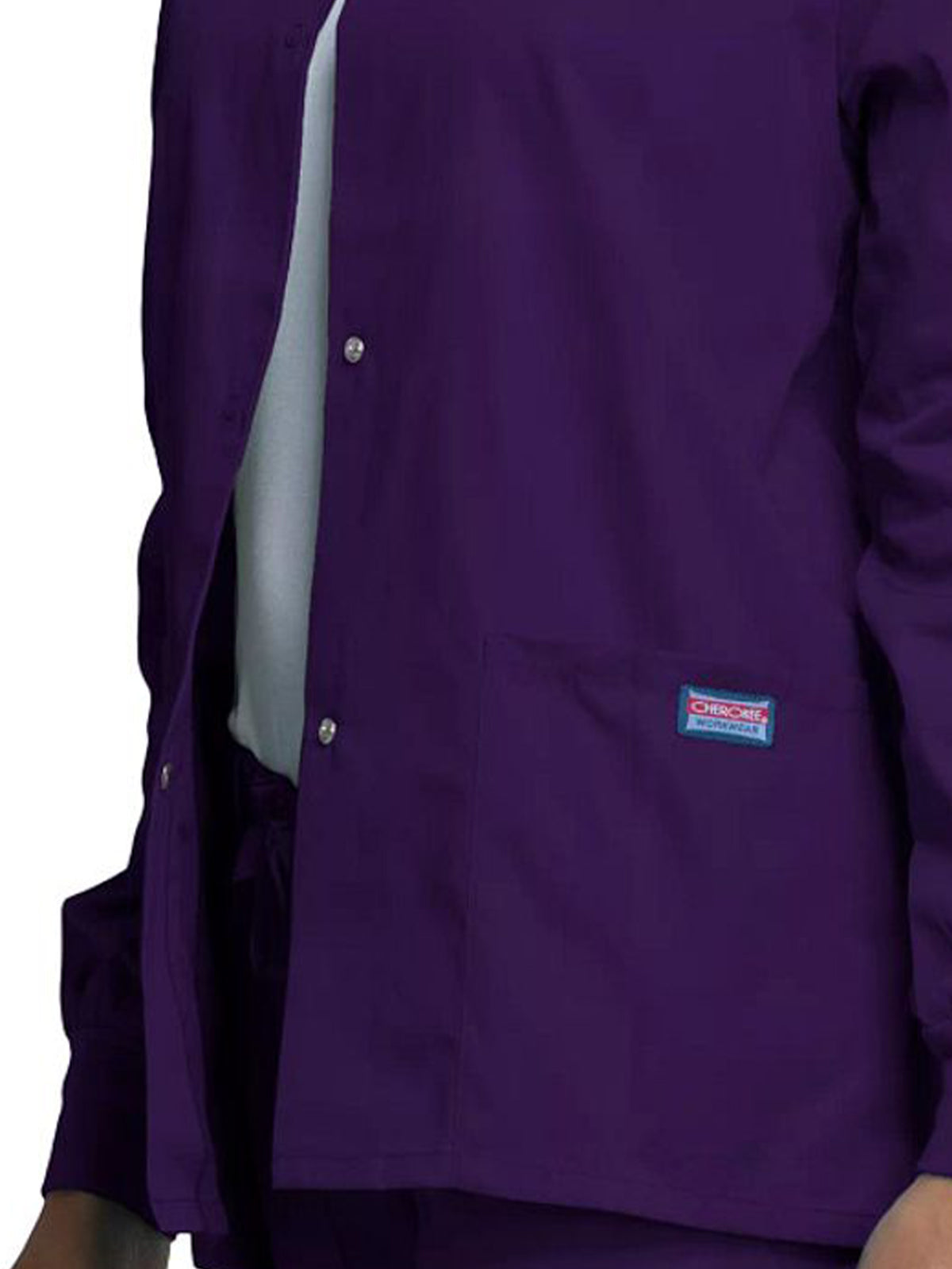 Women's Snap Front Scrub Jacket - 4350 - Eggplant