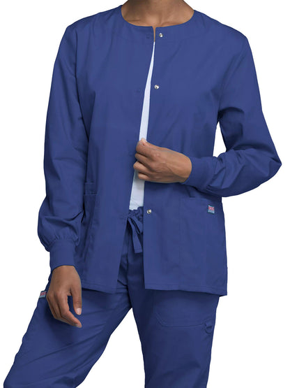 Women's Snap Front Scrub Jacket - 4350 - Galaxy Blue