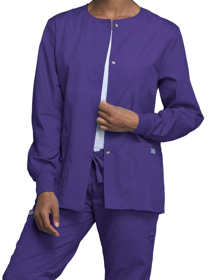 Women's Snap Front Scrub Jacket - 4350 - Grape