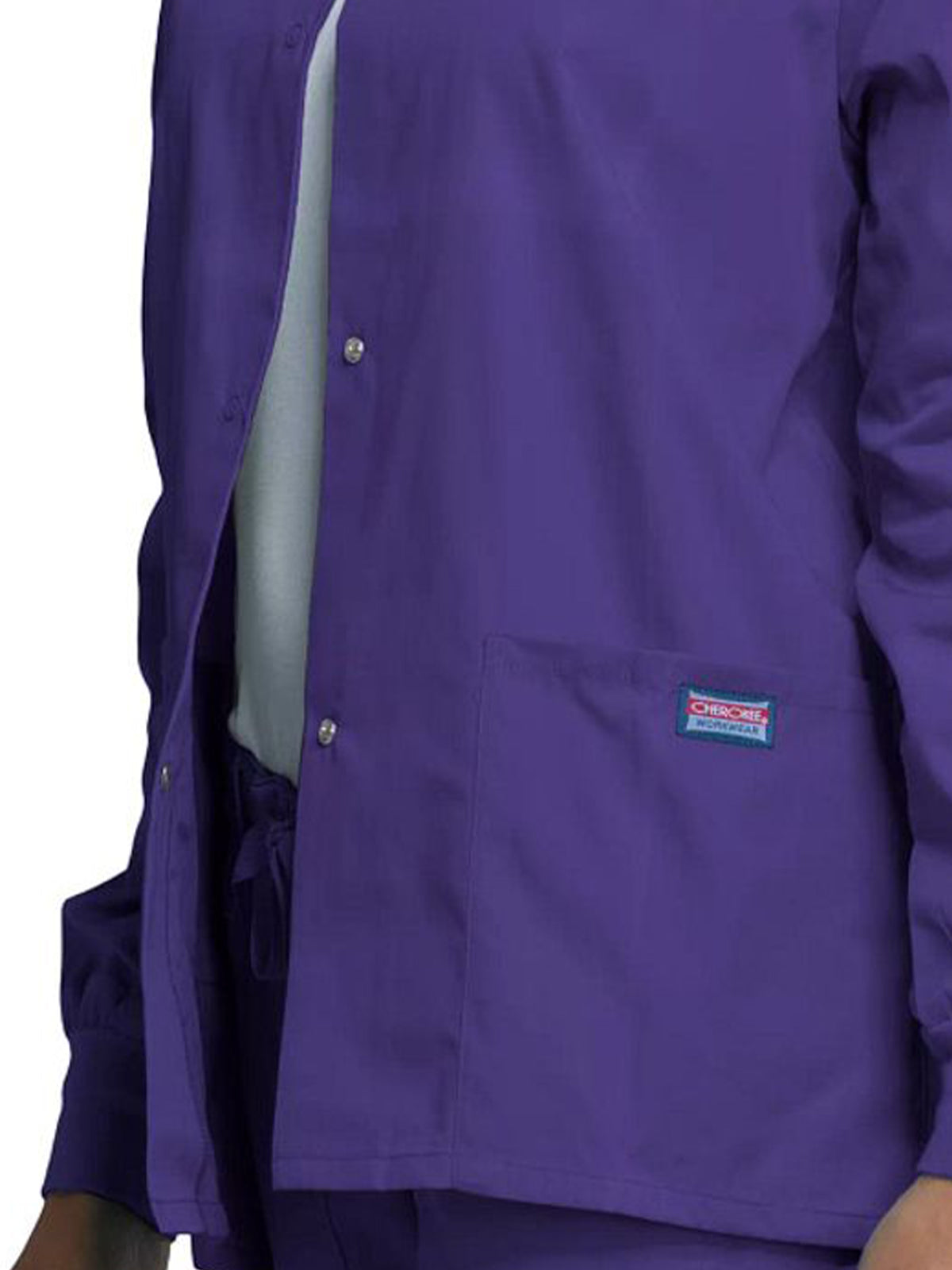 Women's Snap Front Scrub Jacket - 4350 - Grape