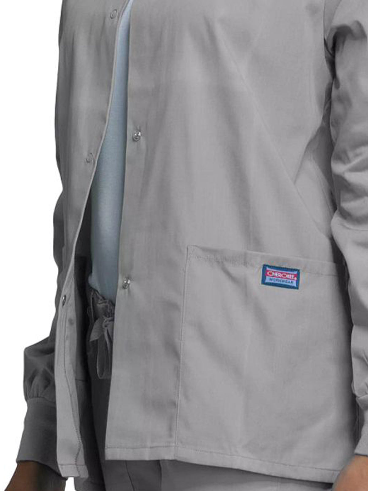 Women's Snap Front Scrub Jacket - 4350 - Grey