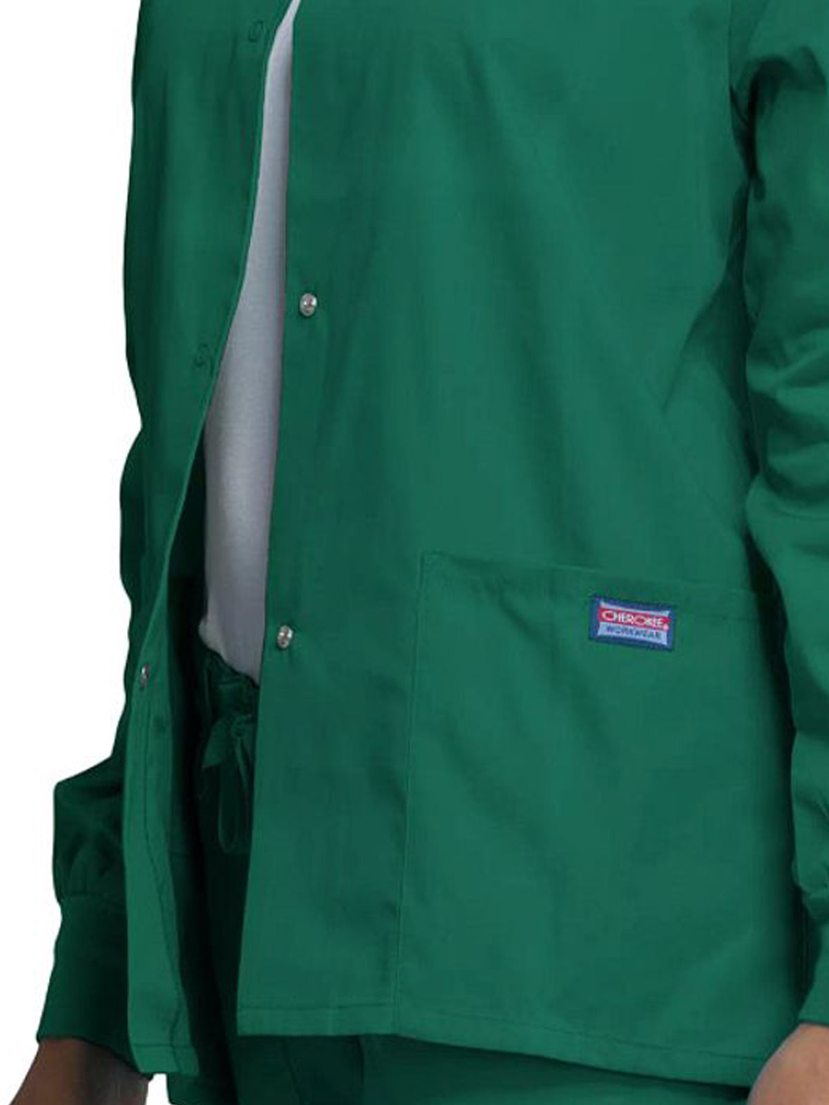 Women's Snap Front Scrub Jacket - 4350 - Hunter Green