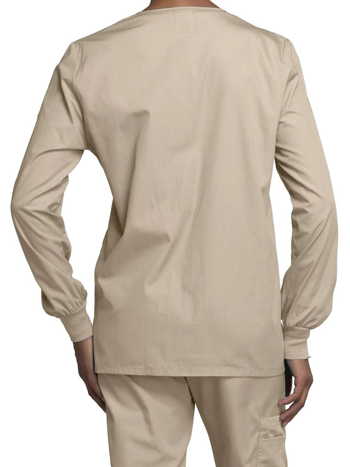 Women's Snap Front Scrub Jacket - 4350 - Khaki