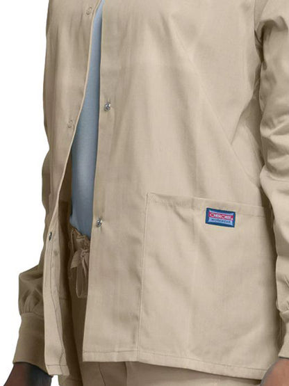 Women's Snap Front Scrub Jacket - 4350 - Khaki