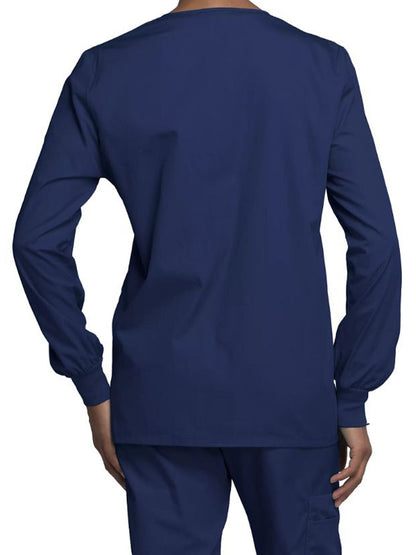 Women's Snap Front Scrub Jacket - 4350 - Navy