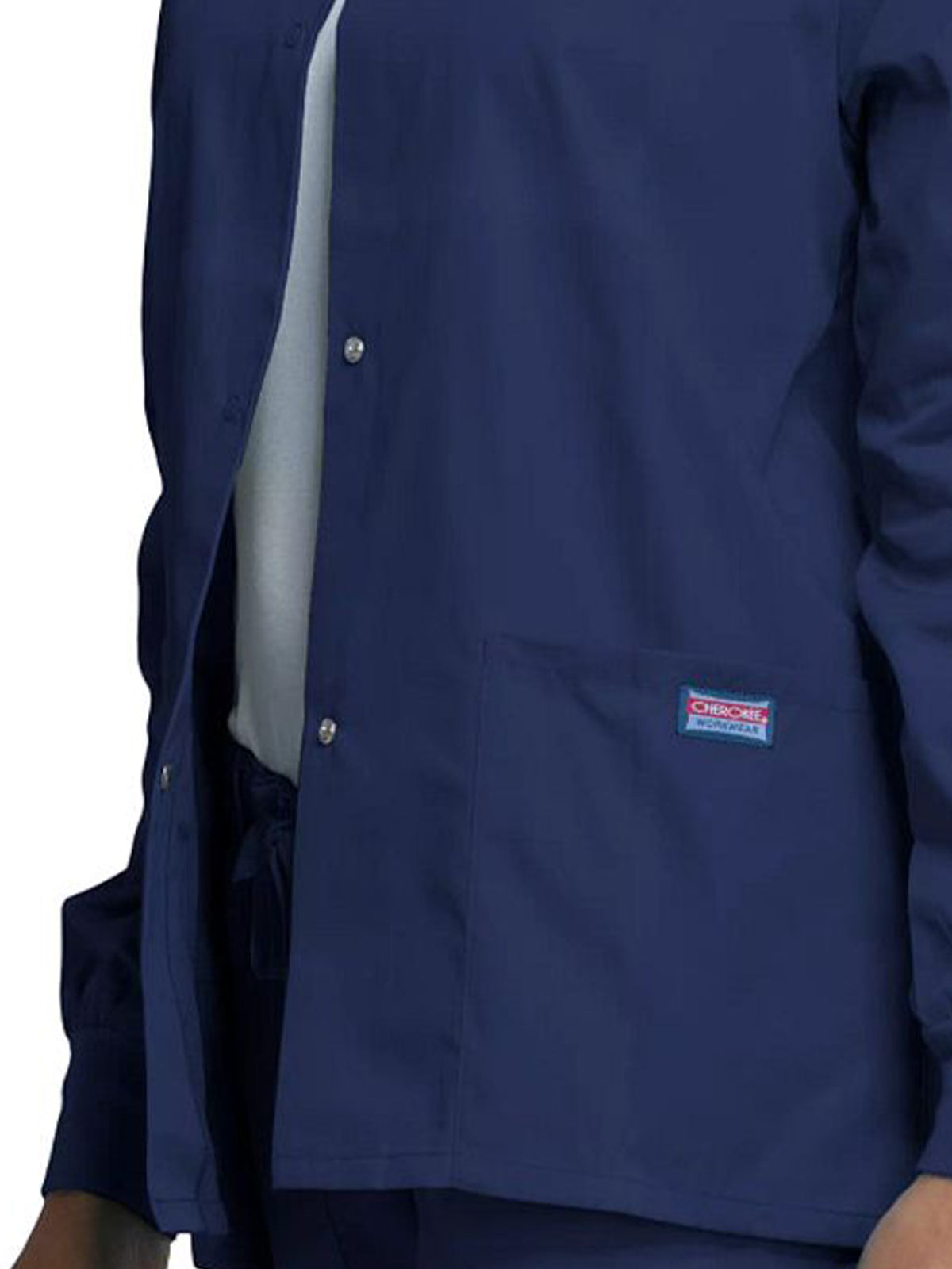 Women's Snap Front Scrub Jacket - 4350 - Navy