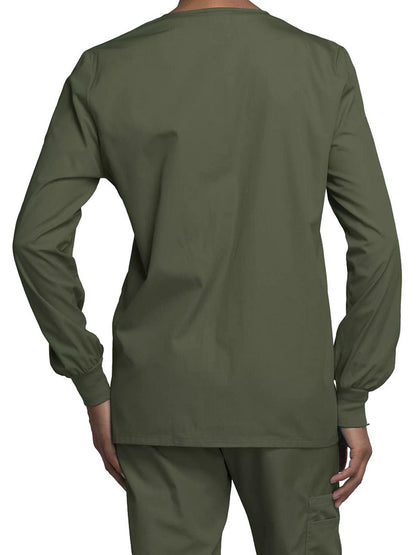 Women's Snap Front Scrub Jacket - 4350 - Olive