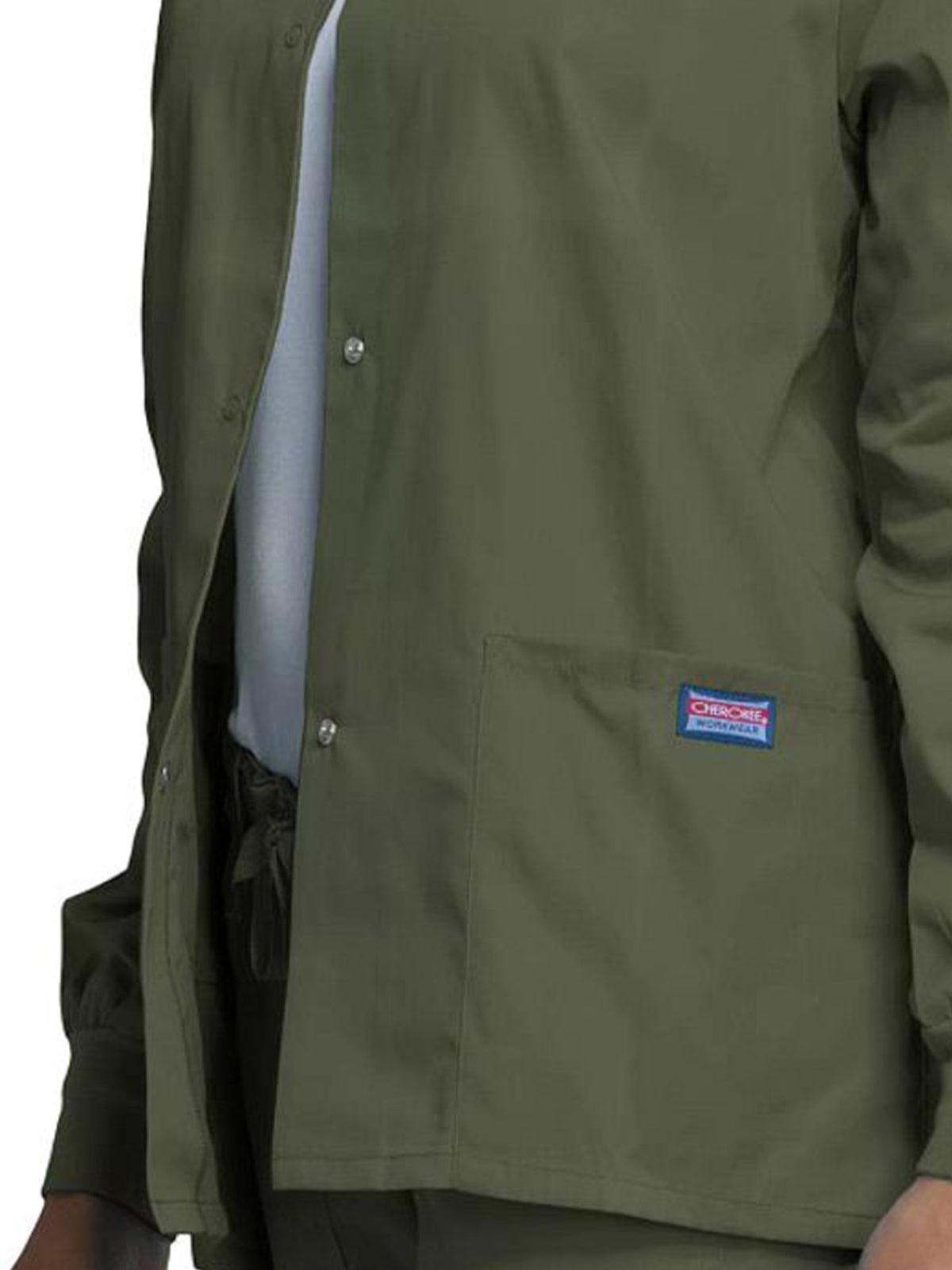 Women's Snap Front Scrub Jacket - 4350 - Olive