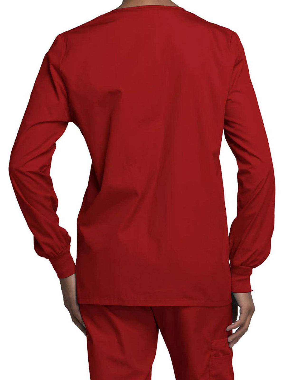 Women's Snap Front Scrub Jacket - 4350 - Red