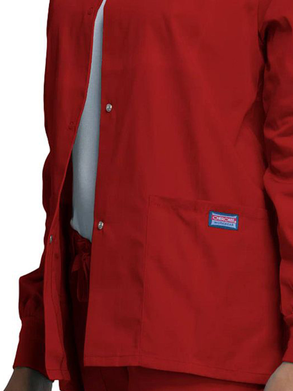 Women's Snap Front Scrub Jacket - 4350 - Red