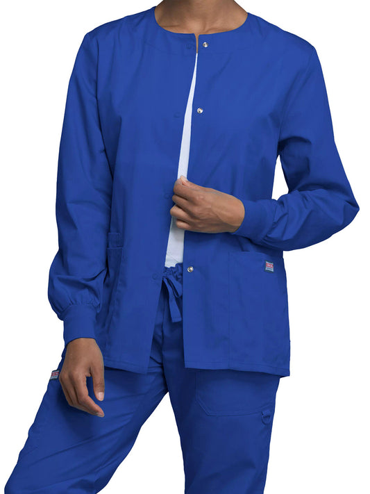 Women's Snap Front Scrub Jacket - 4350 - Royal