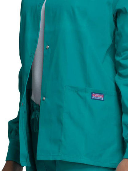 Women's Snap Front Scrub Jacket - 4350 - Teal Blue