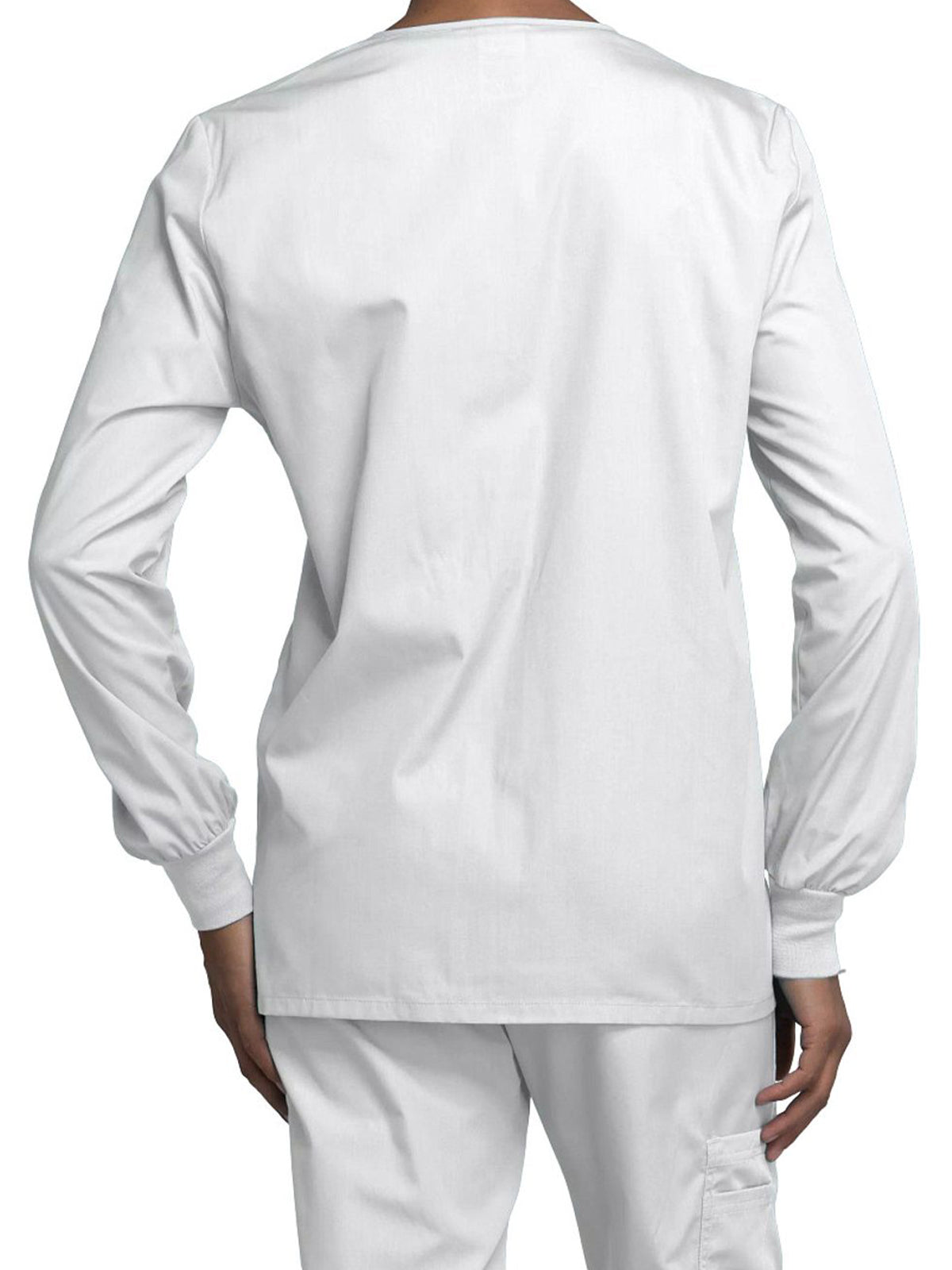 Women's Snap Front Scrub Jacket - 4350 - White