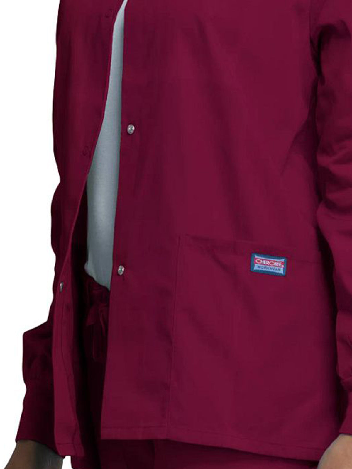 Women's Snap Front Scrub Jacket - 4350 - Wine