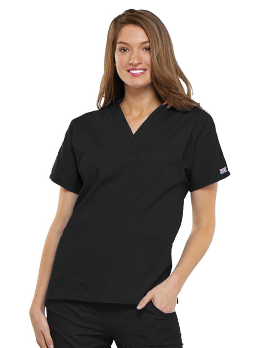 Women's 2-Pocket V-Neck Scrub Top - 4700 - Blackout