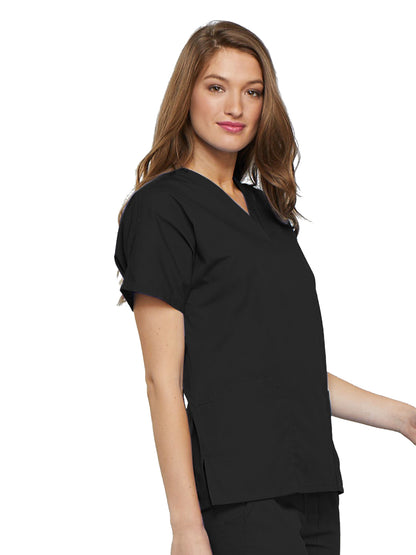 Women's 2-Pocket V-Neck Scrub Top - 4700 - Blackout