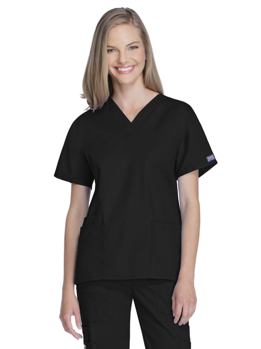 Women's 2-Pocket V-Neck Scrub Top - 4700 - Black